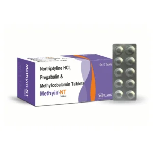 Methyin-NT tablets containing Pregabalin 75 mg Nortriptyline 10 mg and Methylcobalamin 1500 mcg