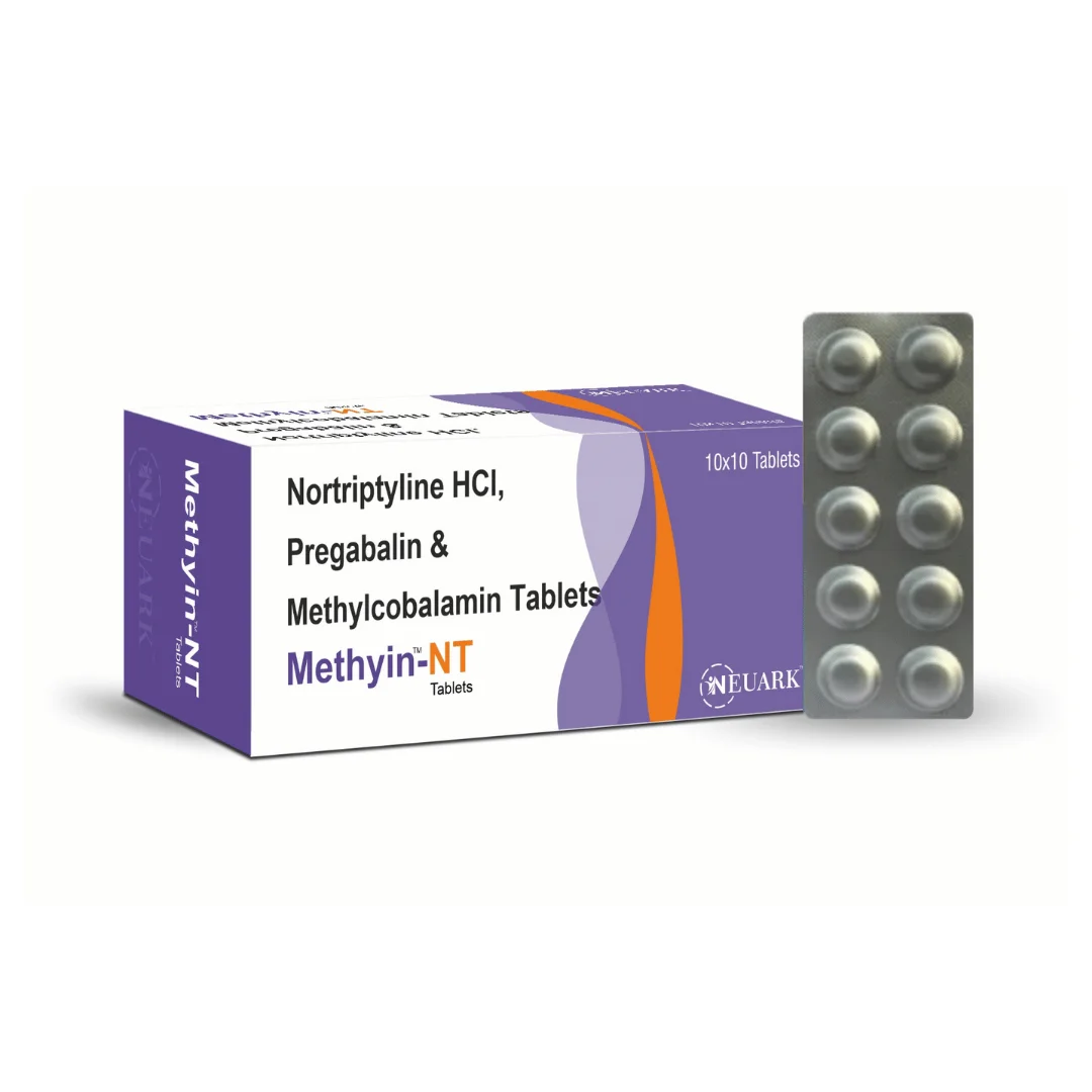 Methyin-NT tablets containing Pregabalin 75 mg Nortriptyline 10 mg and Methylcobalamin 1500 mcg