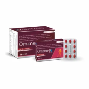 Omzne-9G omega-3 fatty acids and herbal extract nutraceutical soft gel capsules