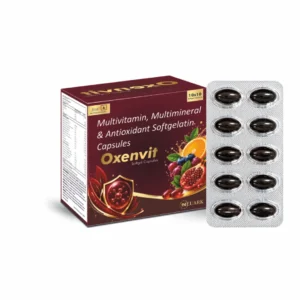 Oxenvit soft gel capsules multivitamin multimineral and antioxidant nutraceutical formulation