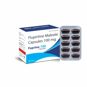 Fuprine-100 product pack listing flupirtine maleate 100 mg