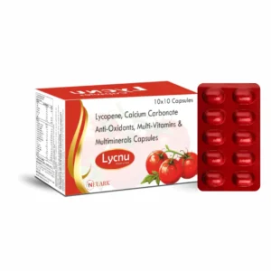 Lycnu nutraceutical capsules containing lycopene, beta-carotene, antioxidants, multivitamins and multiminerals