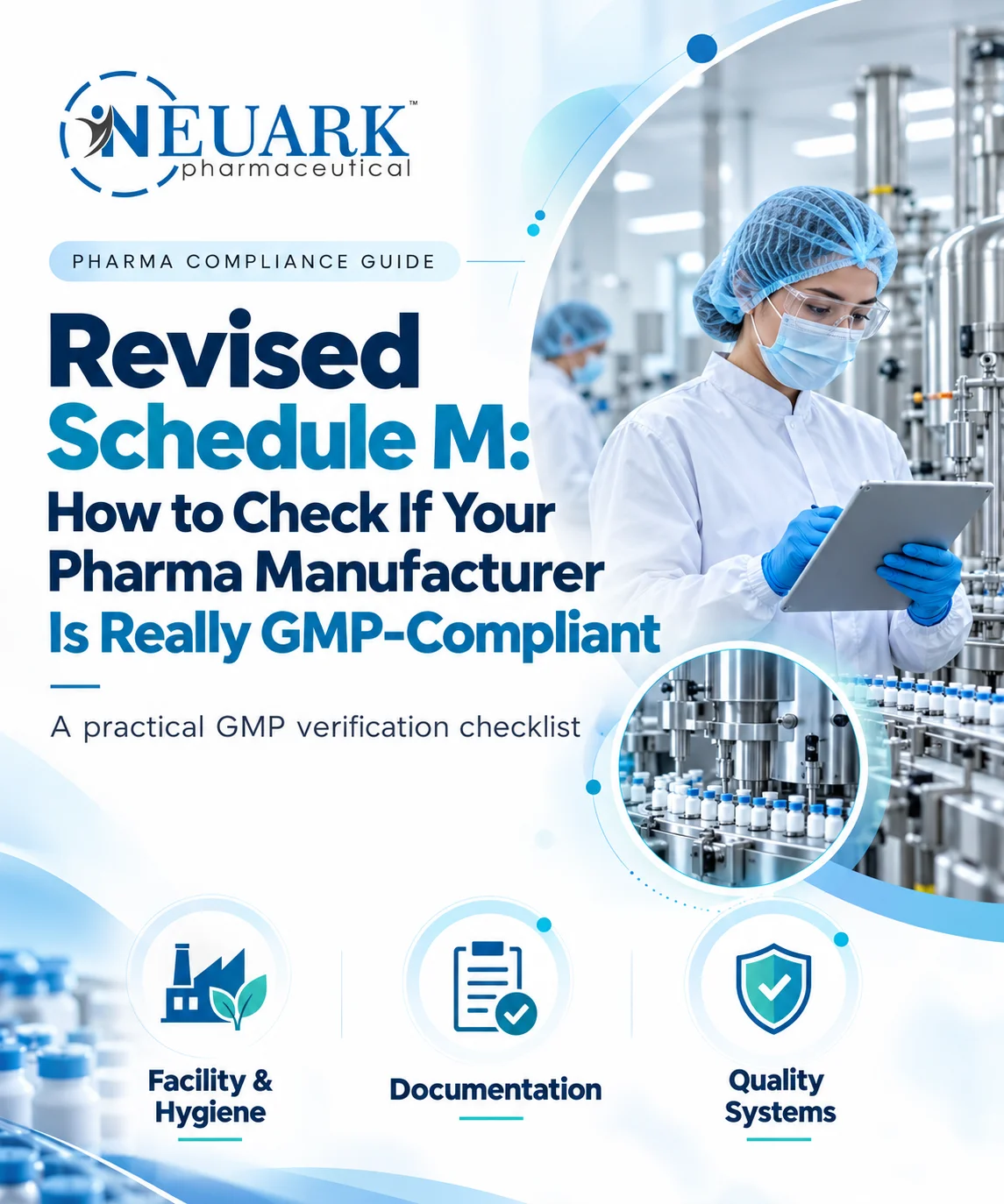 Checklist for verifying a GMP-compliant pharma manufacturer under the revised Schedule M