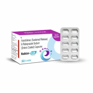 Rabizn-ASR Rabeprazole Sodium 20 mg and Aceclofenac 200 mg modified-release formulation