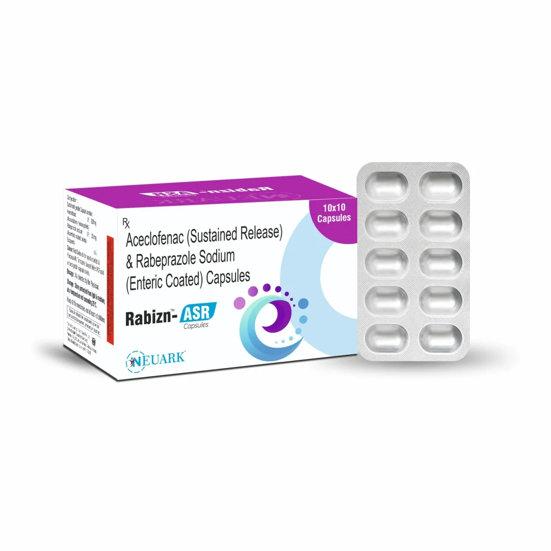Rabizn-ASR Rabeprazole Sodium 20 mg and Aceclofenac 200 mg modified-release formulation