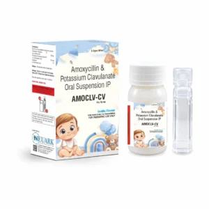 Amoclv-CV containing Amoxicillin 200 mg and Clavulanic Acid 28.5 mg paediatric antibiotic suspension