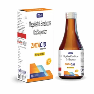 Zntacid antacid and antiflatulent syrup containing magaldrate and simethicone, 170 ml bottle